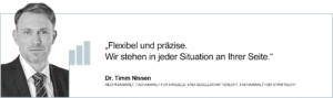 Spezialisten für Insolvenzrecht, Gesellschaftsrecht und Strafrecht: Dr. Timm Nissen, Joachim Beuck
